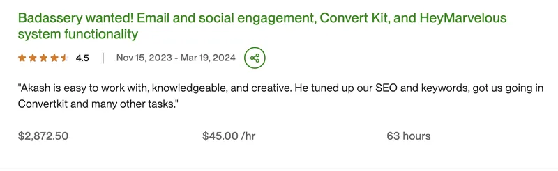 Badassery wanted! Email and social engagement, Kit.com - 4.5 rating